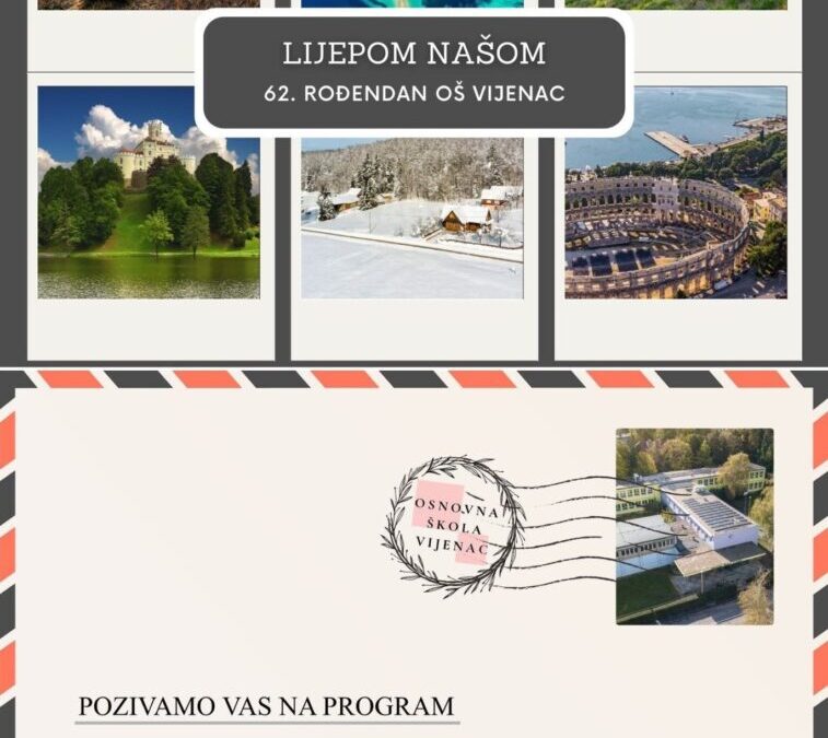 Pozivamo vas na obilježavanje 62. dana Osnovne škole Vijenac