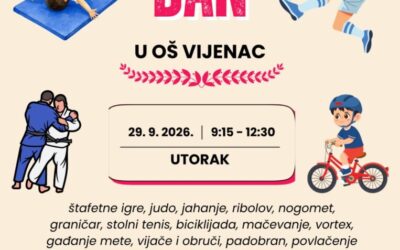 Dragi učenici, roditelji, susjedi i ostali pratitelji, pozivamo vas na navijanje i druženje na našem Sportskom danu